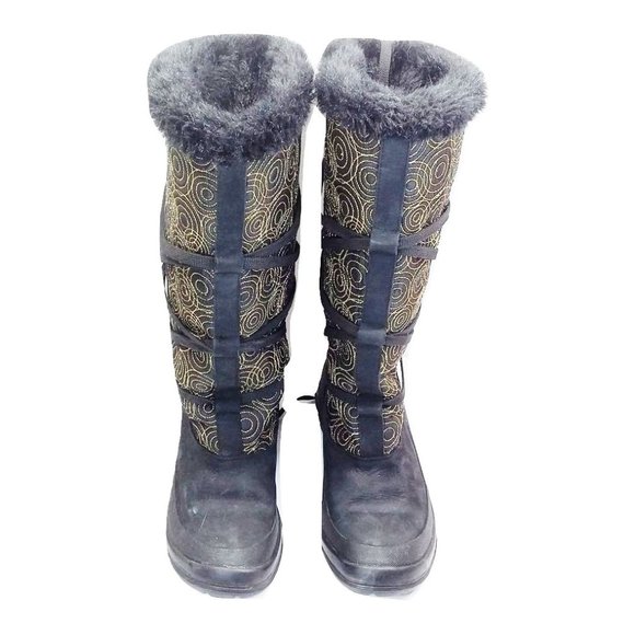 Timberland Black Gold Genuine Leather Boots Size 7 - Picture 6 of 10